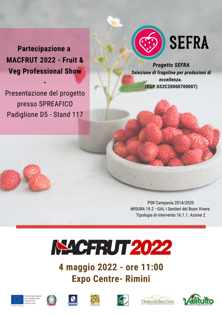 SEFRA – Presentazione del Progetto c/o MACFRUT RIMINI, 4 maggio 2022, ore 11.00