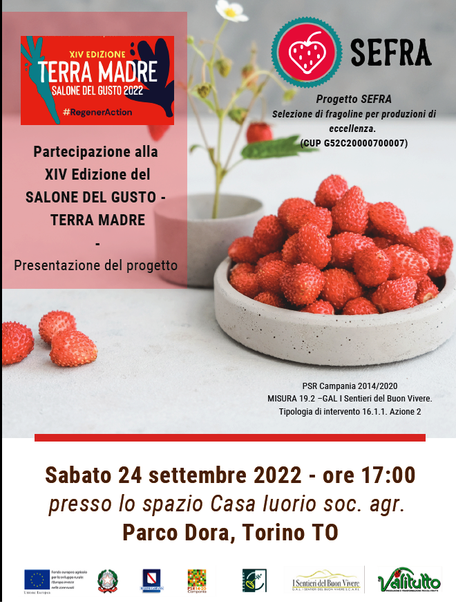 SEFRA – Presentazione del Progetto c/o TERRA MADRE – SALONE DEL GUSTO, Torino, 24 settembre 2022