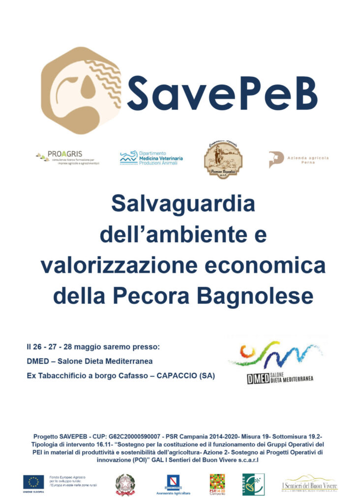 SavePeb - Realizzazione di una filiera corta sostenibile per il suino casertano il 26 - 27 - 28 maggio saremo presso: DMED – Salone Dieta Mediterranea Ex Tabacchificio a borgo Cafasso – CAPACCIO (SA)